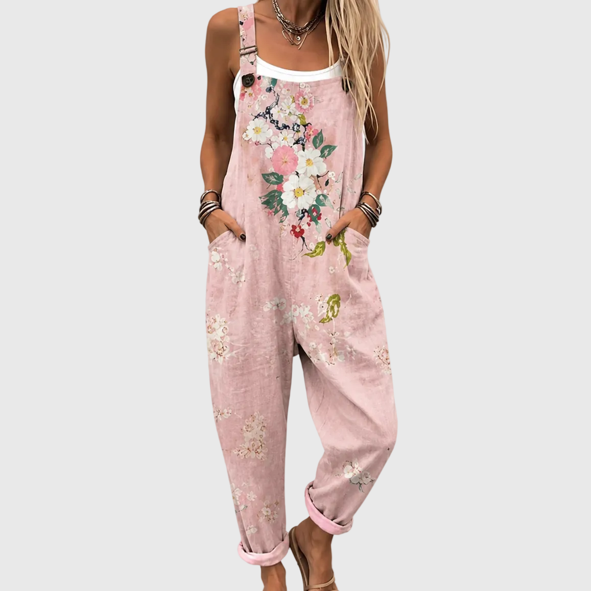 FLORAL OVERALLS WITH SOFT COMFORT