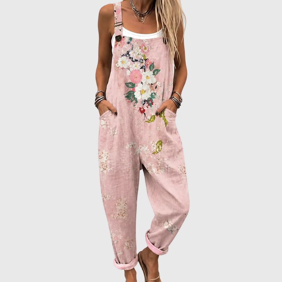 FLORAL OVERALLS WITH SOFT COMFORT