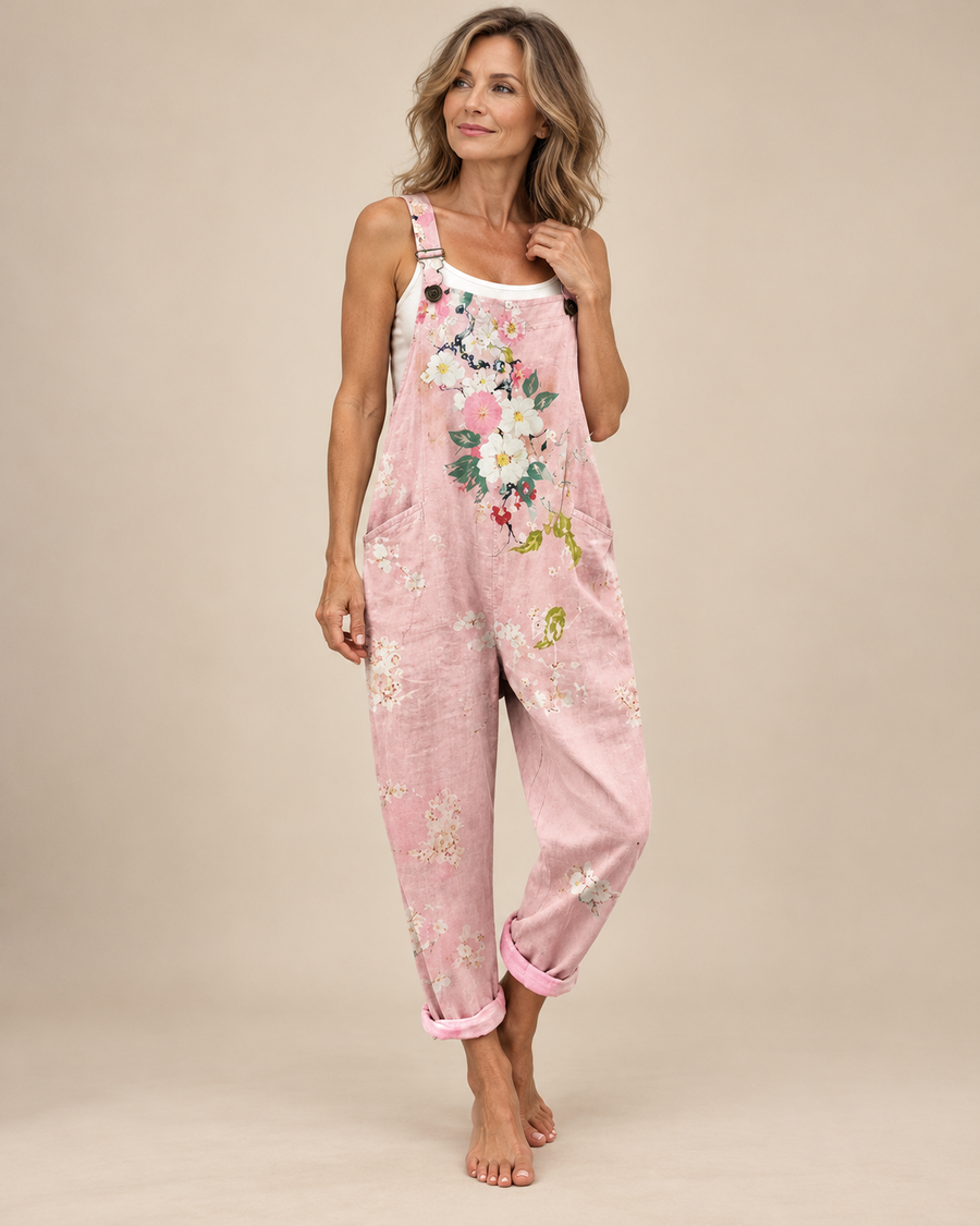FLORAL OVERALLS WITH SOFT COMFORT