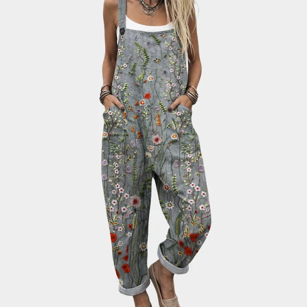 FLORAL OVERALLS WITH SOFT COMFORT