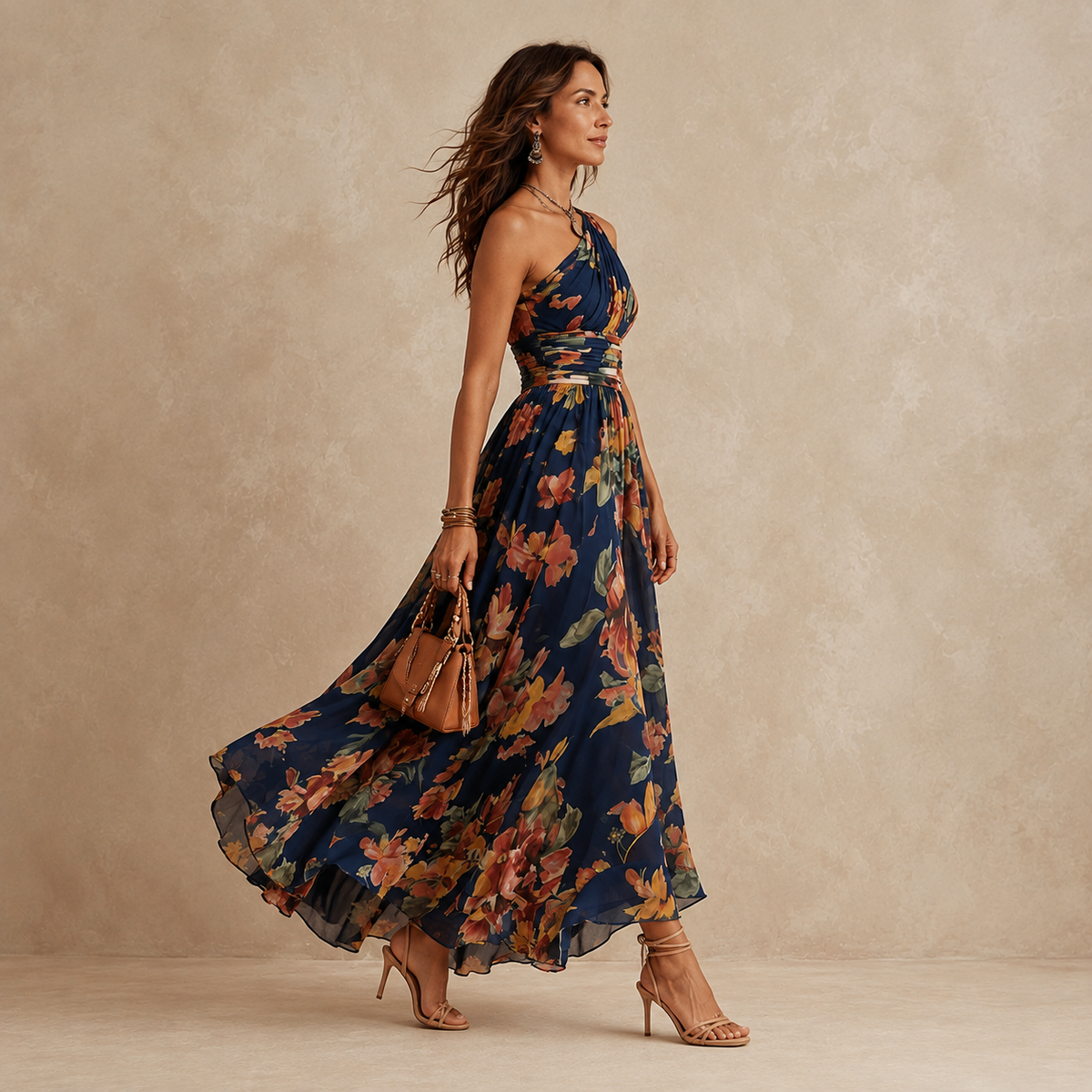 Liora™ One-Shoulder Chiffon Maxi Dress